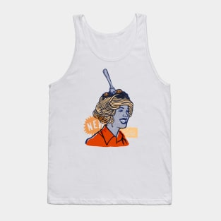 Spaghetti Hair - Absurd Retro Ad Collage Tank Top